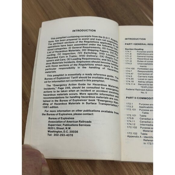 Hazardous Materials Regulations Excerpted For Railroad Employees BE Pamphlet 20 - Picture 12 of 16
